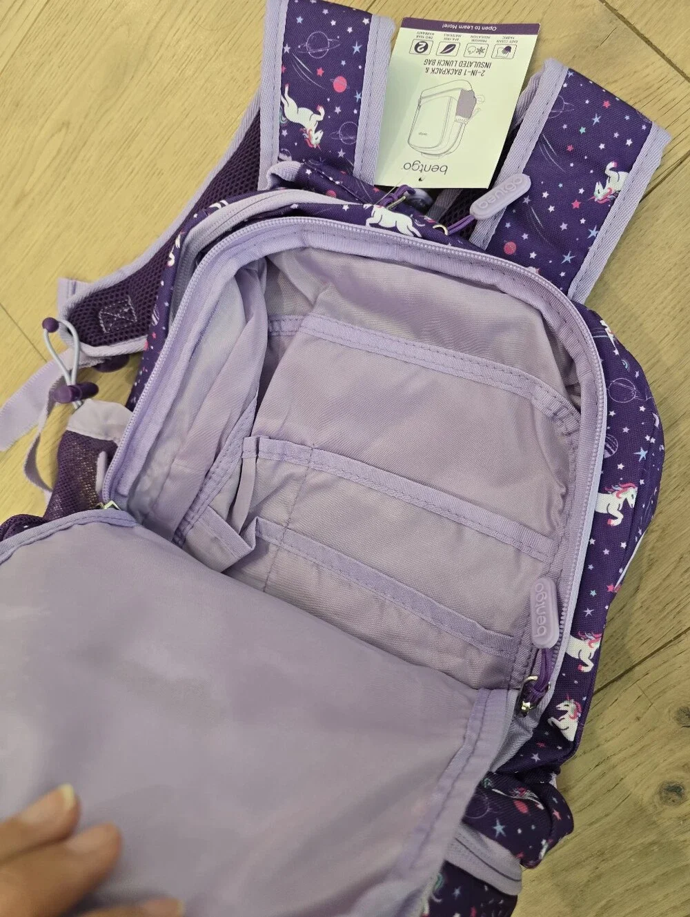 New Kids Unicorn Backpack with Built-In Lunch Bag